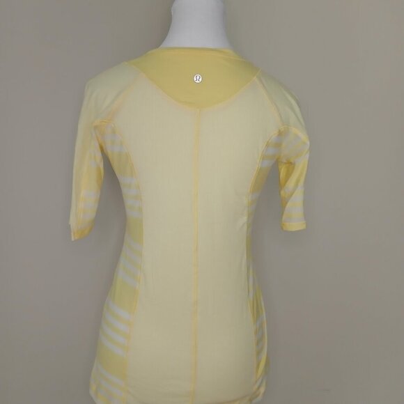 Lululemon Puri Tee Short Sleeve T-Shirt Yellow Sheer Size 6/Small - Picture 5 of 6
